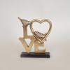 ESTHETI home Epitrapezio Diakosmitiko Resin Xruso/Asimi ''Love'' me Poulia 16.2x4.5x19.2cm 752-28540