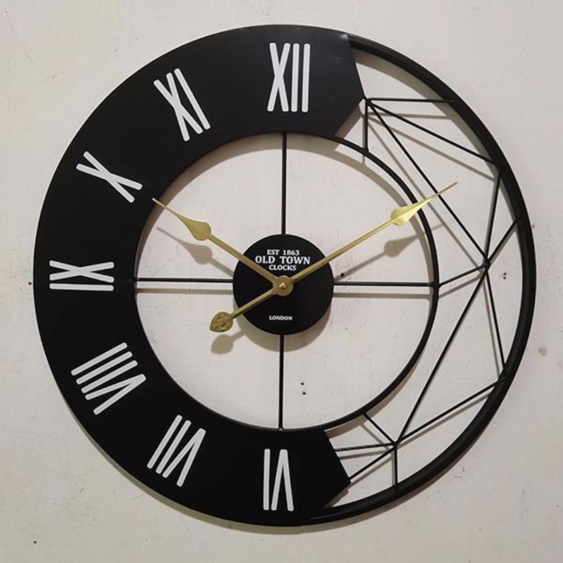 ESTHETI home Ρολόι Τοίχου Μεταλλικό Μαύρο/Λευκό/Χρυσό μ