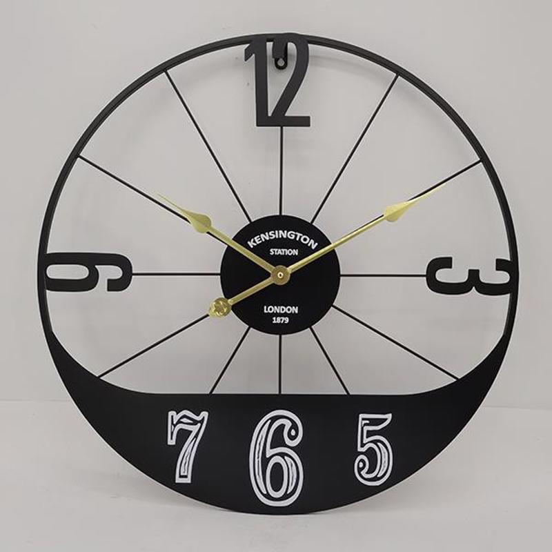 ESTHETI home - ΣΗΜΑΝΤΙΚΟ: Σε περίπτωση διαφοράς τιμής από το κατάστημα ισχύει παντα και μόνο η τιμή του καταστήματος ESTHETI home Ρολόι Τοίχου Μεταλλικό Μαύρο με Χρυσούς Δε