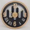 ESTHETI home Roloi Toixou Metalliko/Xulino me Latinikous Xaraktires kai Arithmous F60x4.5cm 753-10030