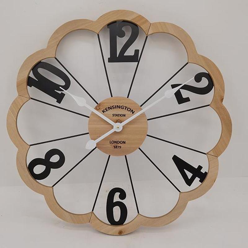 ESTHETI home Ρολόι Τοίχου Μεταλλικό/Ξύλινο Μαύρο/Φυσικό