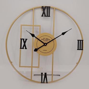 ESTHETI home Ρολόι Τοίχου Μεταλλικό Μαύρο/Χρυσό Φ60x4cm 753-10036