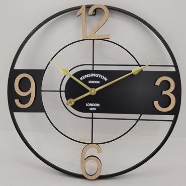ESTHETI home Ρολόι Τοίχου Μεταλλικό Μαύρο/Χρυσό Φ60x4.5cm 753-10037