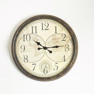 ESTHETI home Ρολόι Τοίχου Πλαστικό Αντικέ Μαύρο/Μπεζ Φ51x4.5cm 753-12020