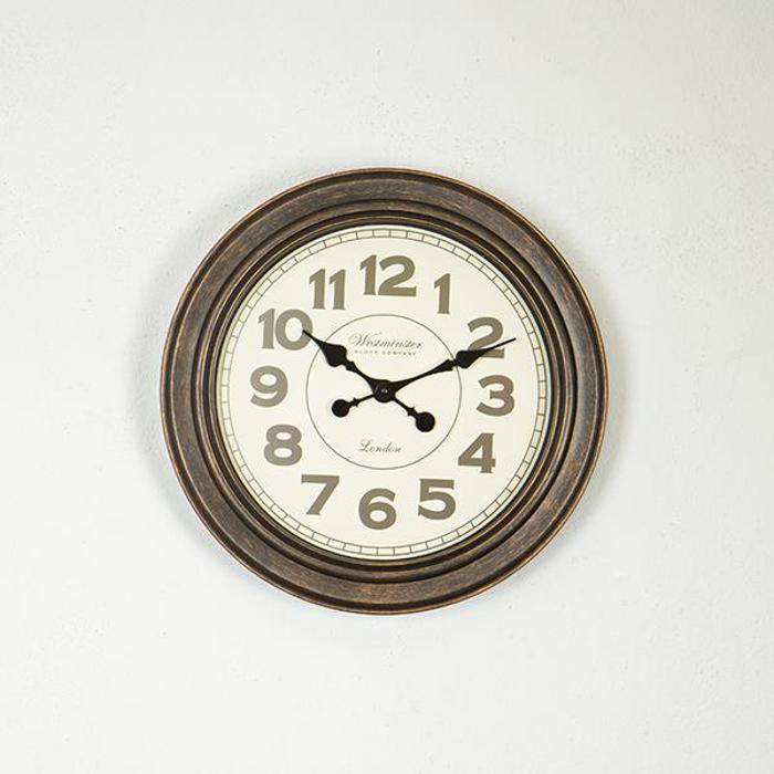 ESTHETI home Roloi Toixou Plastiko Antike Kafe/Lefko/Xruso F44.5x6cm 753-12023