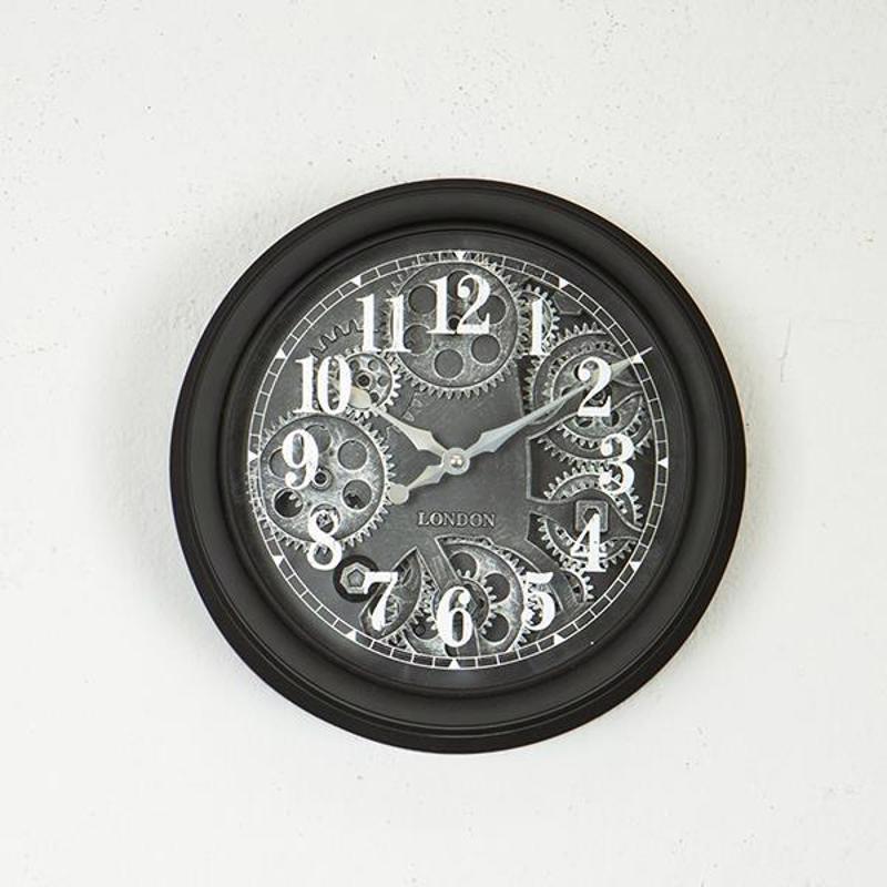 ESTHETI home - ΣΗΜΑΝΤΙΚΟ: Σε περίπτωση διαφοράς τιμής από το κατάστημα ισχύει παντα και μόνο η τιμή του καταστήματος ESTHETI home Ρολόι Τοίχου Πλαστικό με Γρανάζια Μαύρο/Λε