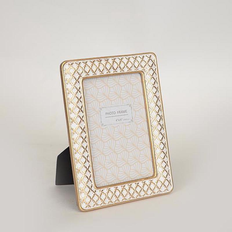 ESTHETI home Κορνίζα Resin Λευκή/Χρυσή (10x15cm) 14.5x1