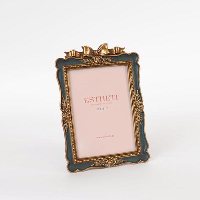 ESTHETI home Κορνίζα Resin Πράσινη/Χρυσή (10x15cm) 14x2