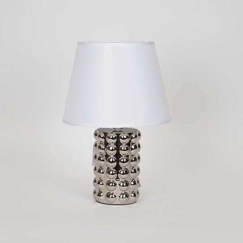 ESTHETI home Επιτραπέζιο Φωτιστικό Κεραμικό Ασημί με Λε