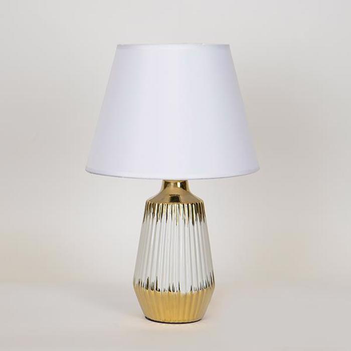 ESTHETI home Epitrapezio Fotistiko Keramiko Lefko/Xruso me ufasmatino Kapelo F25x40cm 757-10099