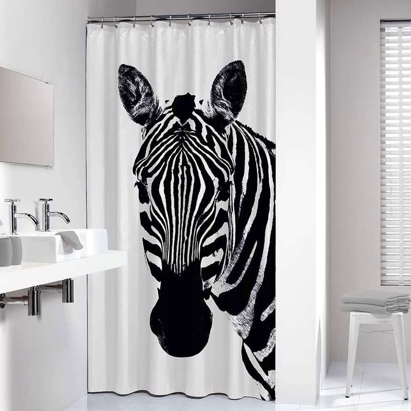 Sealskin Zebra 180x200 black κουρτίνα μπάνιου πλαστική