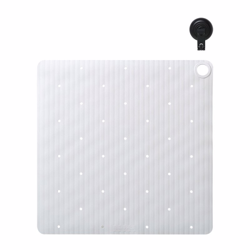 Sealskin Ribb Αντιολισθητικό Πατάκι 55x55cm White with Black Hook 800620