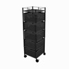 Ankor Troleϊ Apothikefsis me 5 Kalathia Metalliko Mavro Mat 28x28x91cm (824168)