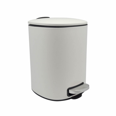 Ankor Καλάθι Μπάνιου 5Lt Inox Τετράγωνο Κρεμ Ματ Soft Close 25.2x20x27cm (824755)