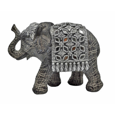 Ankor Ελεφαντάκι Πολυεστερικό Γκρι-Ασημί 17x7.5x12.5cm (829019)