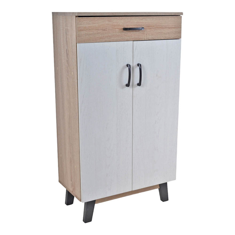 Ankor - ΣΗΜΑΝΤΙΚΟ: Σε περίπτωση διαφοράς τιμής από το κατάστημα ισχύει παντα και μόνο η τιμή του καταστήματος Ankor Παπουτσοθήκη Ντουλάπι Ξύλινο με Συρτάρι Λευκό/Φυσ