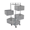 Ankor Troleϊ Apothikefsis me 5 Kalathia Metalliko Ggri 28x28x91cm (830381)