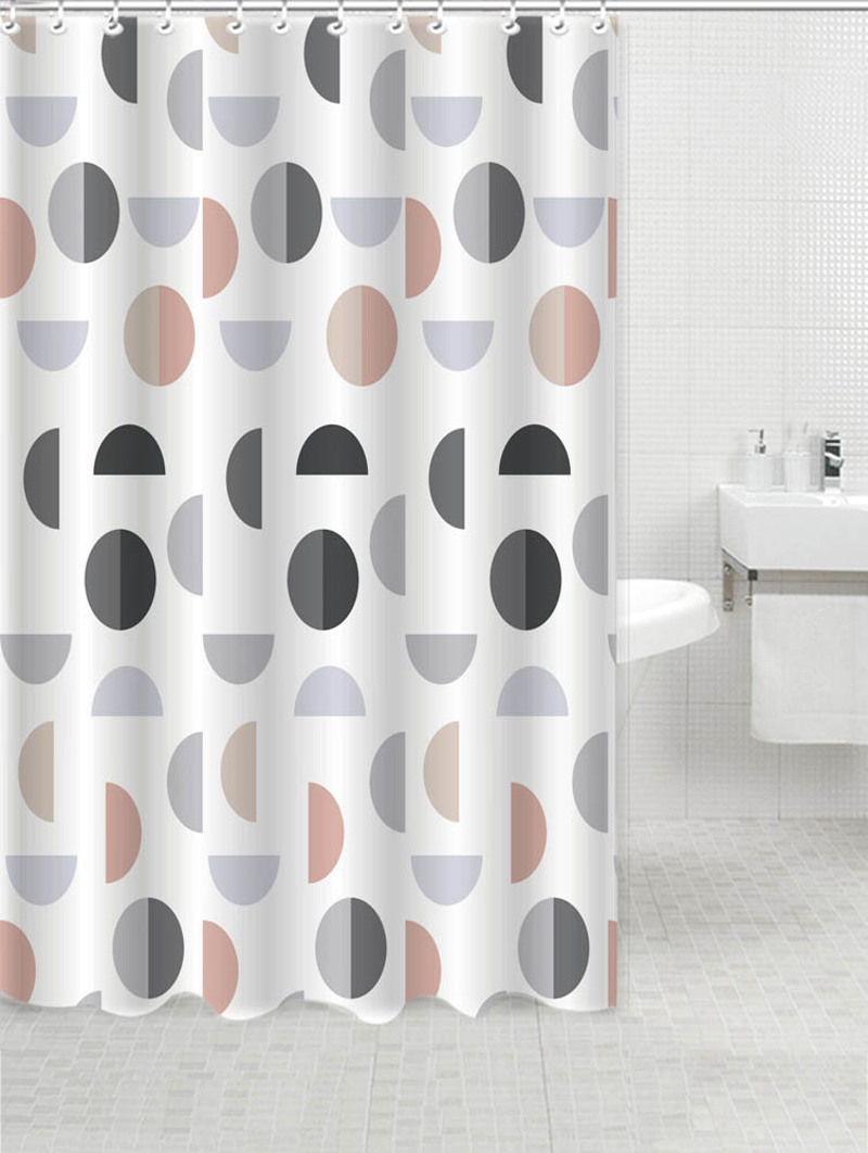 Ankor Κουρτίνα Μπάνιου Πολυεστερική 180x200cm με 12 Κρί