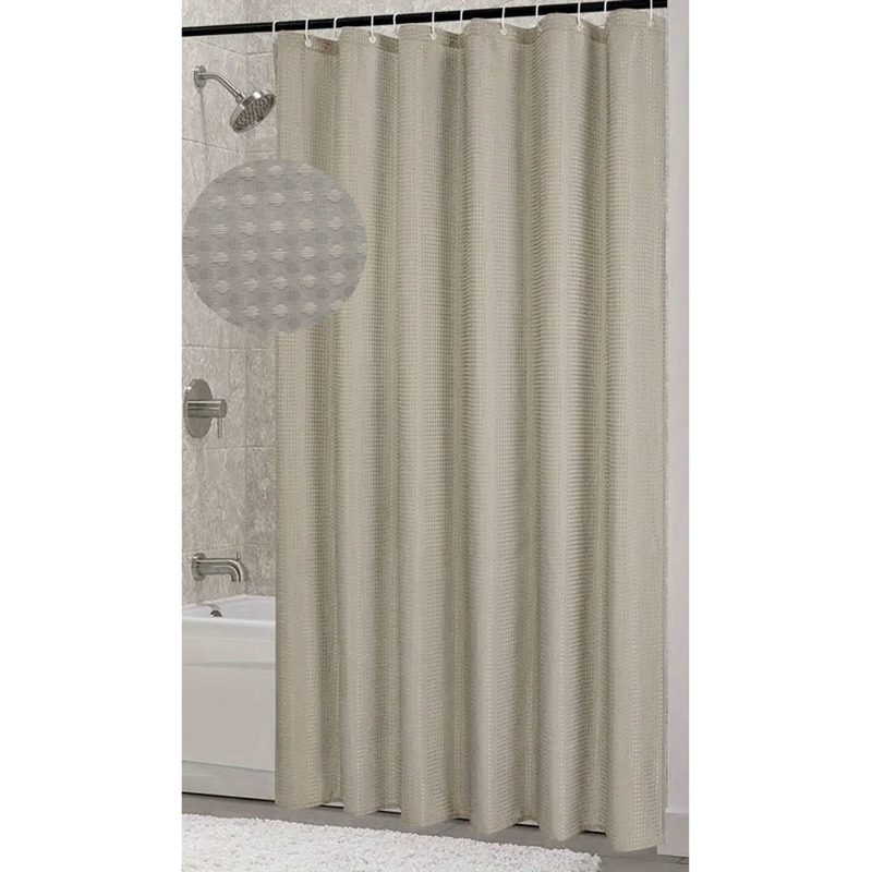 Κουρτίνες Μπάνιου agiovlasitishome - ΣΗΜΑΝΤΙΚΟ: Σε περίπτωση διαφοράς τιμής από το κατάστημα ισχύει παντα και μόνο η τιμή του καταστήματος Ankor Κουρτίνα Πολυεστερική Μπεζ 180x200cm με 12 Κρίκου