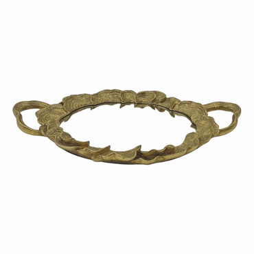 Ankor Δίσκος Πολυεστερικός με Καθρέφτη Χρυσός 48x29x4cm (838981)