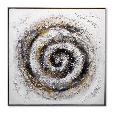 Ankor Πίνακας Ελαιογραφία σε Τυπωμένο Καμβά με Ασημί Κορνίζα ''Κύκλοι'' 80x80cm (839476)