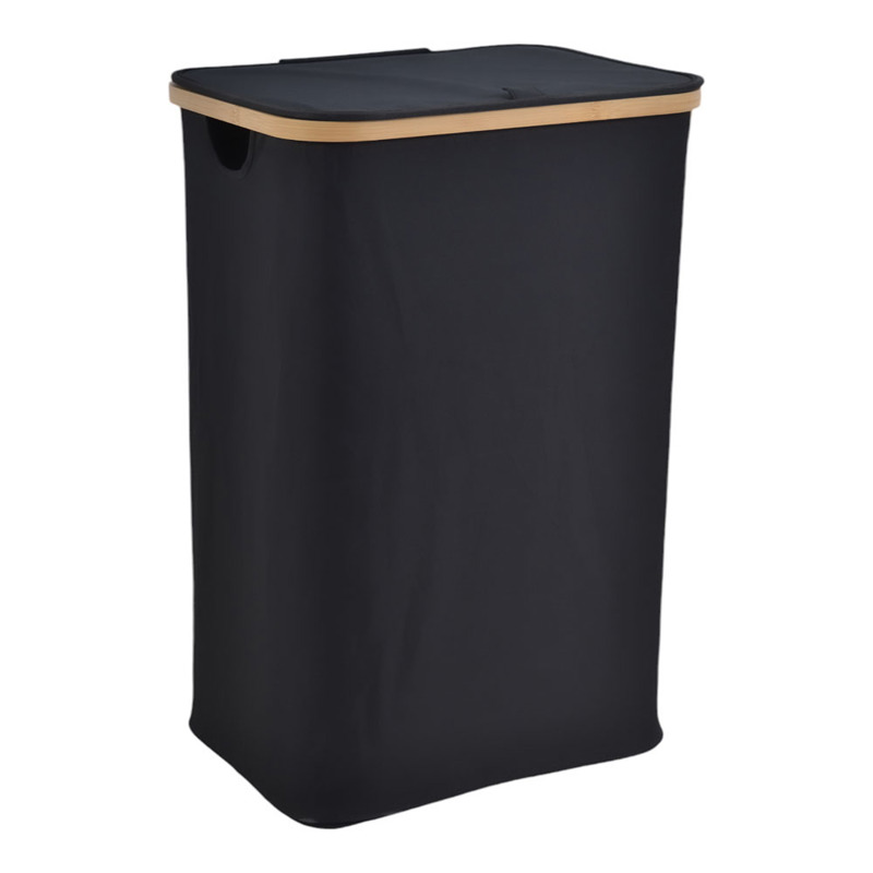 Καλάθια Μπάνιου agiovlasitishome - ΣΗΜΑΝΤΙΚΟ: Σε περίπτωση διαφοράς τιμής από το κατάστημα ισχύει παντα και μόνο η τιμή του καταστήματος Ankor Καλάθι Απλύτων Υφασμάτινο Μαύρο Με Μπαμπού Σκελετ