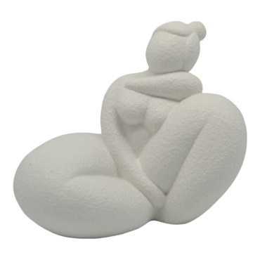 Ankor Διακοσμητικό Κεραμικό Γυναικεία Φιγούρα Λευκό Ματ 17.5x15x16cm (842940)