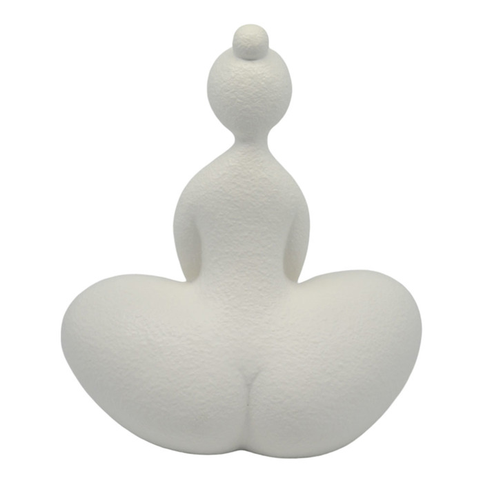 Ankor Diakosmitiko Keramiko Gynaikeia Figura Lefko Mat 21.6x12.3x24cm (842964)