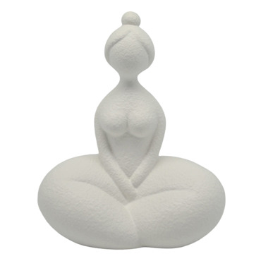 Ankor Διακοσμητικό Κεραμικό Γυναικεία Φιγούρα Λευκό Ματ 15.8x10.5x19.5cm (842988)