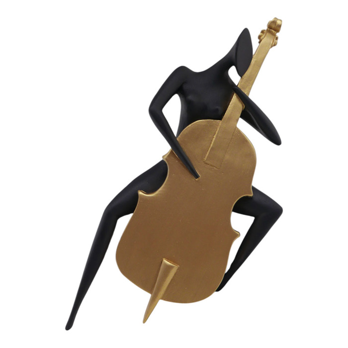 Ankor Diakosmitiki Figura Poluesteriki Gynaika Mavri me Biolontselo Xruso 16x13x21cm (844296)