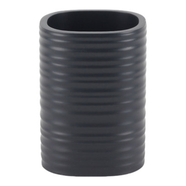 Ankor Ποτηροθήκη Πολυεστερική Ριγέ Ανθρακί Ματ 7.6x6.7x10.6cm (845187)
