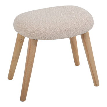 Ankor Σκαμπό Υφασμάτινο σε Μπεζ Χρώμα με Ξύλινα Πόδια 40x30x40cm (845965)