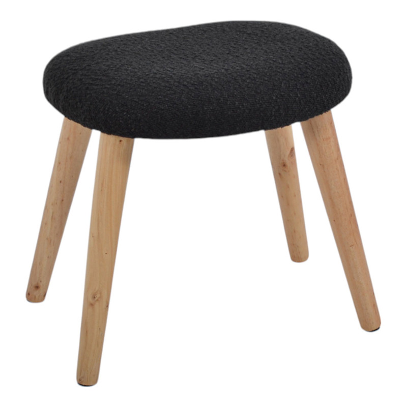 Ankor - ΣΗΜΑΝΤΙΚΟ: Σε περίπτωση διαφοράς τιμής από το κατάστημα ισχύει παντα και μόνο η τιμή του καταστήματος Ankor Σκαμπό Υφασμάτινο σε Μαύρο Χρώμα με Ξύλινα Πόδια