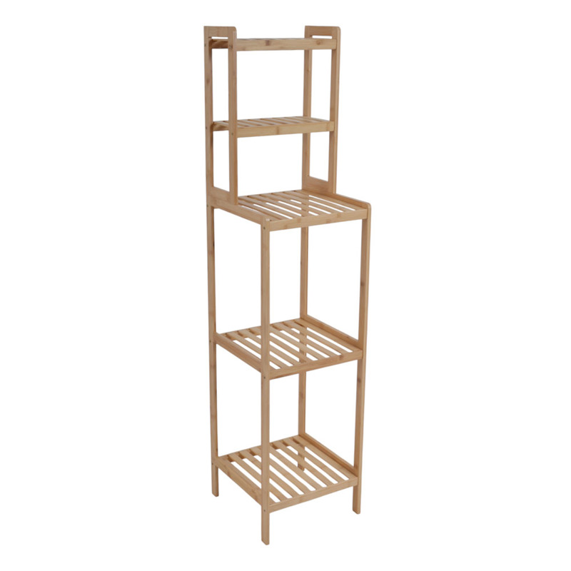 Ankor Ραφιέρα από Ξύλο Μπαμπoύ με 5 Ράφια 30x30x127.5cm