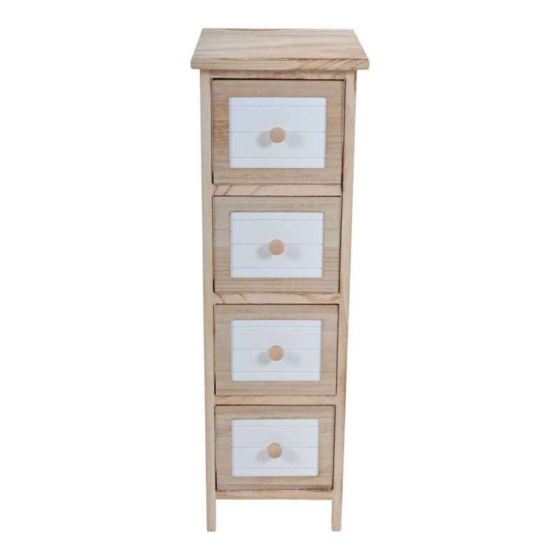 Έπιπλα σαλονιού agiovlasitishome - ΣΗΜΑΝΤΙΚΟ: Σε περίπτωση διαφοράς τιμής από το κατάστημα ισχύει παντα και μόνο η τιμή του καταστήματος Ankor Συρταριέρα Ξύλινη με 4 Συρτάρια σε Φυσικό και Λευ