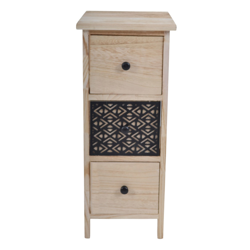 Έπιπλα σαλονιού agiovlasitishome - ΣΗΜΑΝΤΙΚΟ: Σε περίπτωση διαφοράς τιμής από το κατάστημα ισχύει παντα και μόνο η τιμή του καταστήματος Ankor Συρταριέρα Ξύλινη με 3 Συρτάρια σε Φυσικό Χρώμα κ