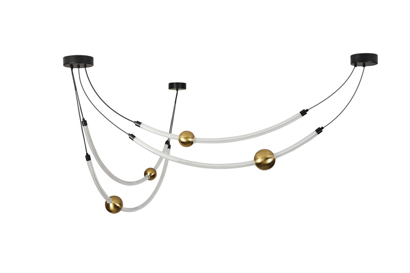 ArLight Φωτιστικό Οροφής LED Σωλήνες με Χρυσή Διακοσμητ