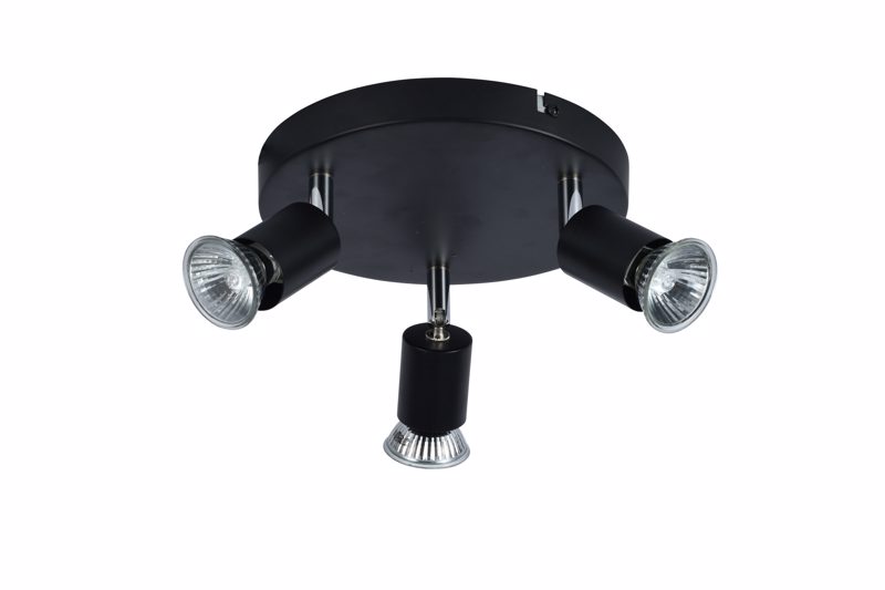 ArLight CCC 5215-3 BK Σπότ Οροφής Μαύρο Τρίφωτο GU10 Φ2