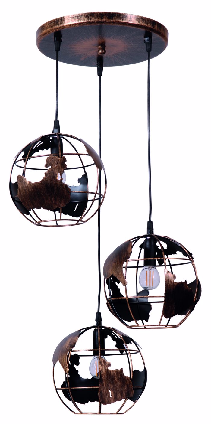 ArLight PDC 9456-3 BK Kremasto Fotistiko Orofis udrogios Trifoto Metalliko Mavro E14 F30x100cm 0084394