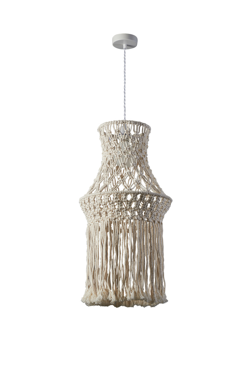 ArLight PDC 6816 Κρεμαστό Φωτιστικό Οροφής Μακραμέ Λευκ