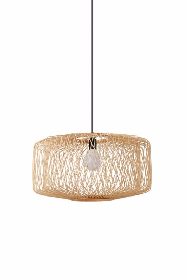 ArLight PDC 6822-60 Κρεμαστό Φωτιστικό Οροφής Δορυφόρος από Μπαμπού Φυσικό Μονόφωτο Ε27 Φ60x113cm 0084616