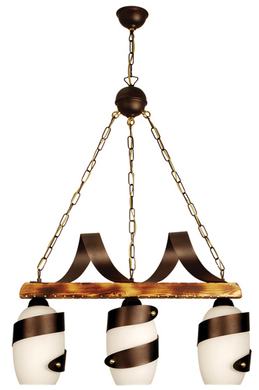 ArLight Κρεμαστό Φωτιστικό Οροφής PDA 133-3 WH Ράγα Τρίφωτο Ξύλινη Σκουριά Ε27 65x12x110cm 0101444