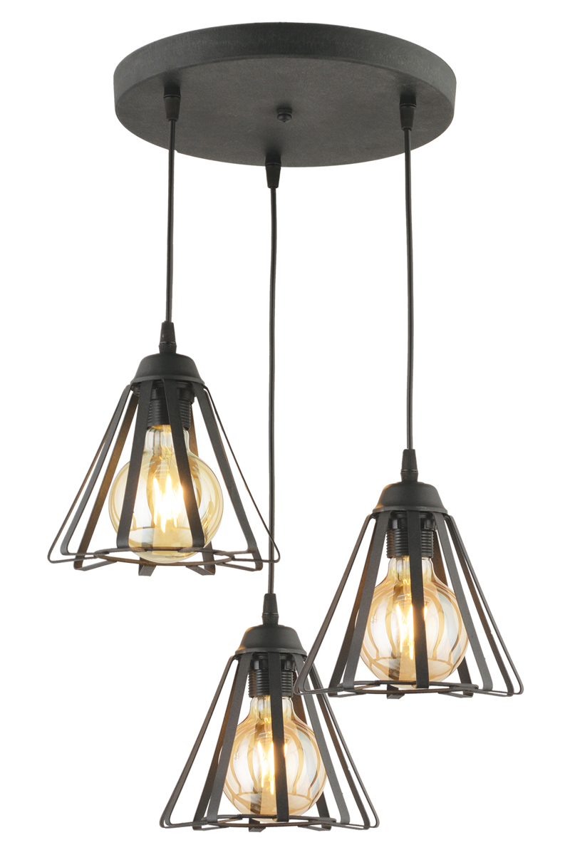 ArLight PDT 1255-3 BK Κρεμαστό Φωτιστικό Οροφής Μαύρα Τ