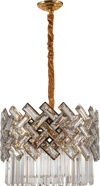 ArLight PDC 2093-6 GD Poluelaios Exafotos Xrusos me Stavrota Krustalla Diafana E14 F40x100cm 0104514