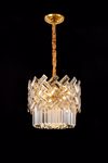 ArLight PDC 2093-6 GD Poluelaios Exafotos Xrusos me Stavrota Krustalla Diafana E14 F40x100cm 0104514