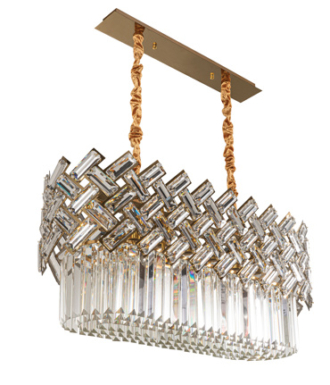 ArLight PDC 2093-7 GD Πολυέλαιος Ράγα Χρυσός με Σταυρωτά Κρύσταλλα Επτάφωτος Ε14 80x30x100cm 0104515