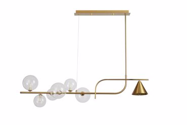 ArLight PDC 2047-2 Κρεμαστό Φωτιστικό Οροφής Ράγα Επτάφωτο με Γλόμπους G9 και Καμπάνα Ε27 120x30x90cm 0104522