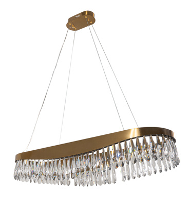 ArLight PDC 708-80 Πολυέλαιος Χρυσός Οβάλ με Κρύσταλλα LED Θερμό Λευκό 100x30x100cm 0104527