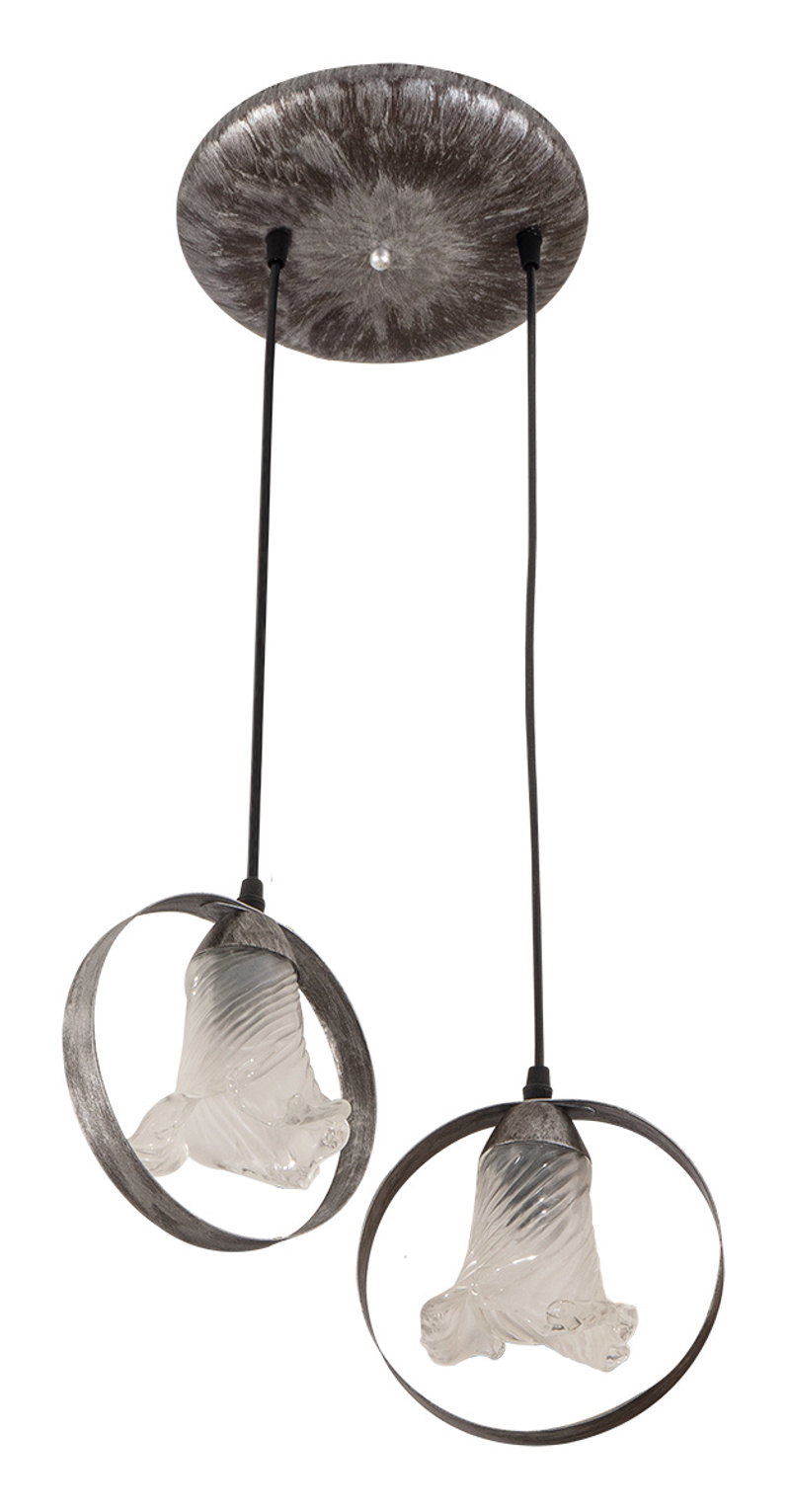 ArLight PDA 100-2 WH Κρεμαστό Φωτιστικό Οροφής Δίφωτο με Λευκά Γυαλιά Ε14 24x80cm 0108418