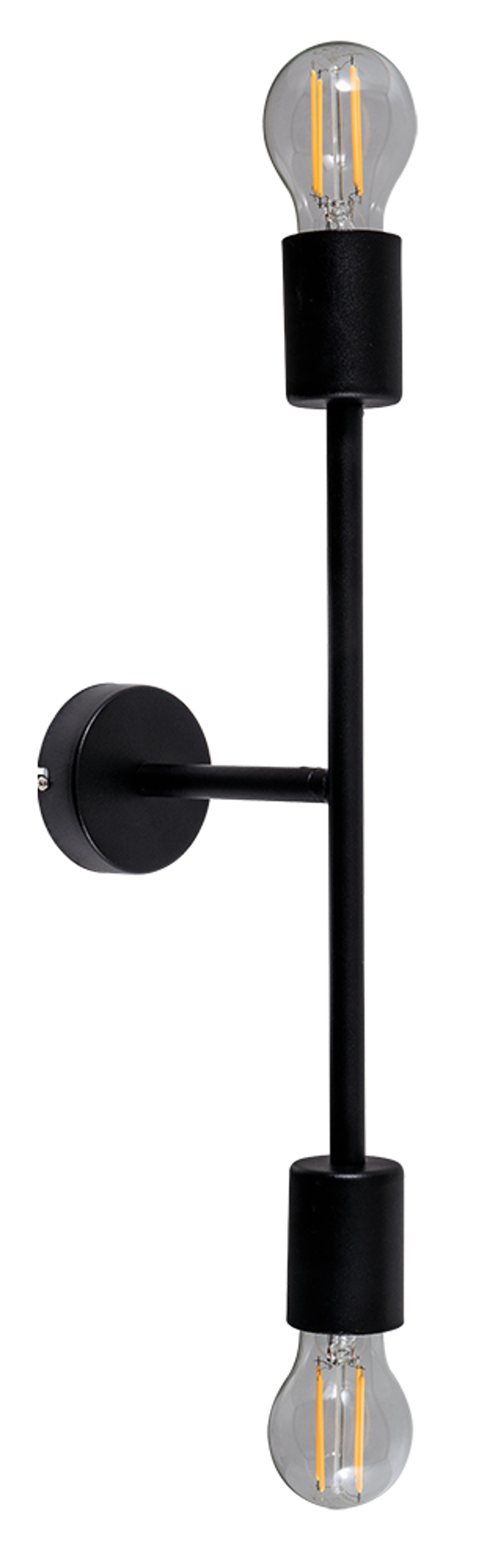 ArLight WLA 235 Απλίκα Τοίχου Σωλήνας Δίφωτη Μαύρη Ε27 15x43cm 0301172
